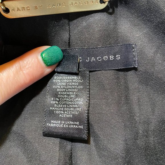 Marc by Marc Jacobs Double Breasted Wool Blend Coat Gray - Picture 8 of 16